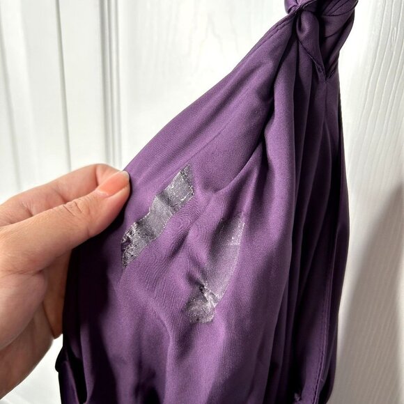 One33 Social Purple Satin Cutout Sleeveless Front Slit Gown Women's Size 0 - Picture 10 of 15
